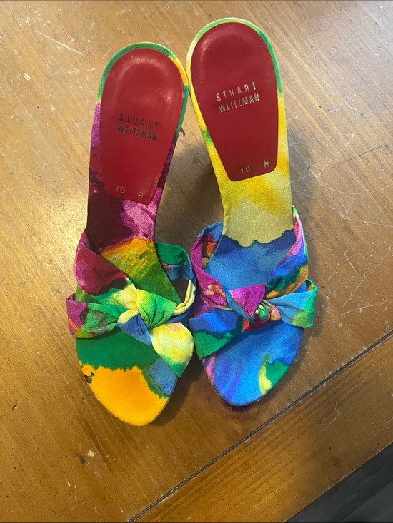 Stuart Weitzman Shoes - Stuart Weitzman Multicolor Tie-Dye Knot Slide Sandals
